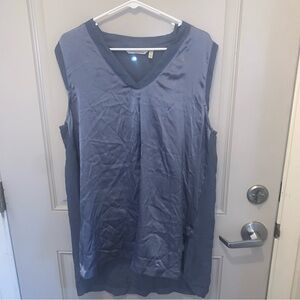 Soft Surroundings Women’s Blue Silk Vneck 2Piece Tank Top Size XL